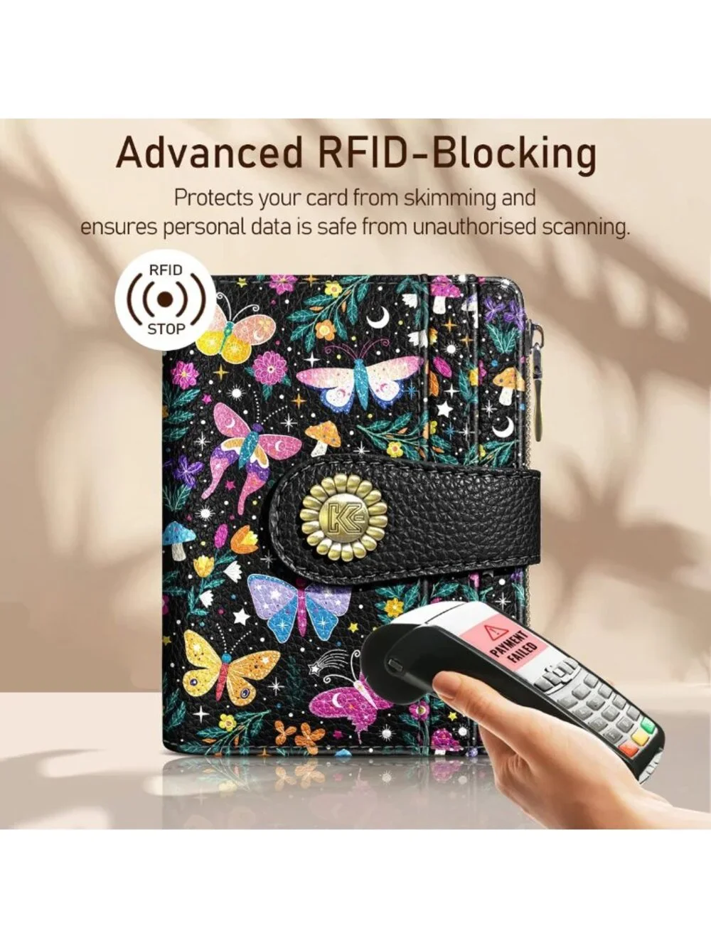 Chic Small RFID Women's Bifold Wallet with Zipper Coin Pocket - Stylish & Secure